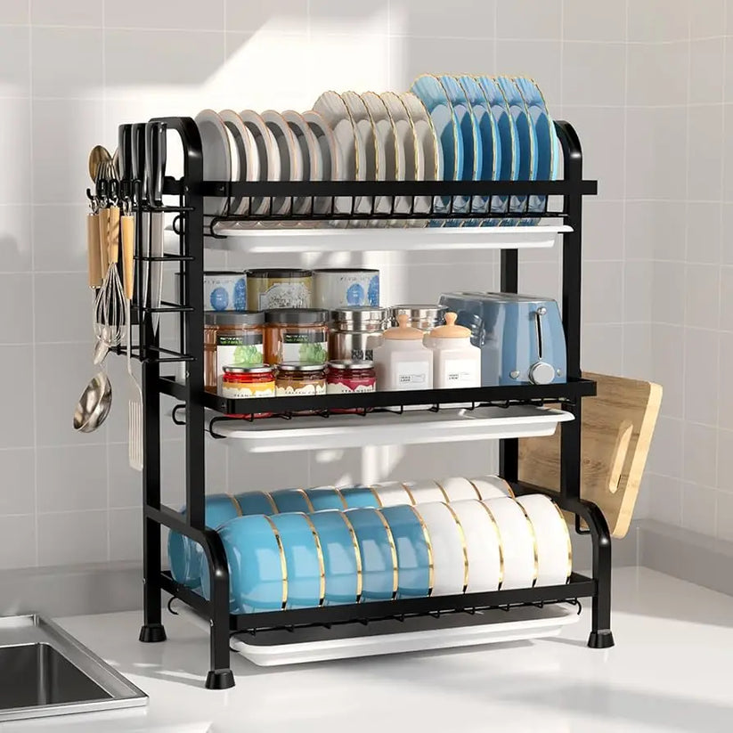 Escurridor Platos 3 Niveles en Acero Inoxidable